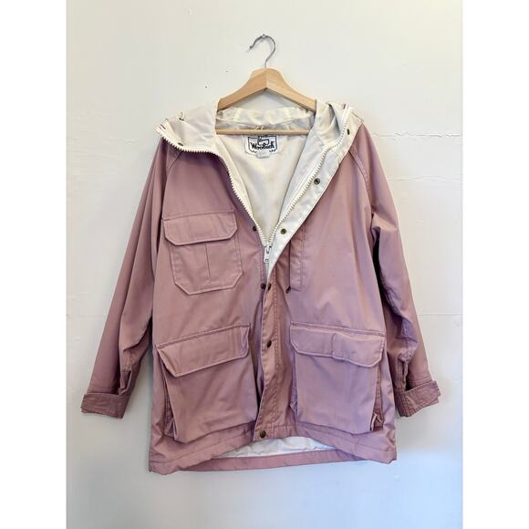 Vintage 1980's Pink Woolrich Barn Jacket Windbreaker Chore Coat USA— Size Medium - Picture 2 of 6